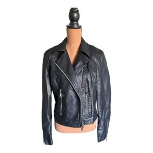 Express Black Leather Inspired Zip Up Womens Jacket